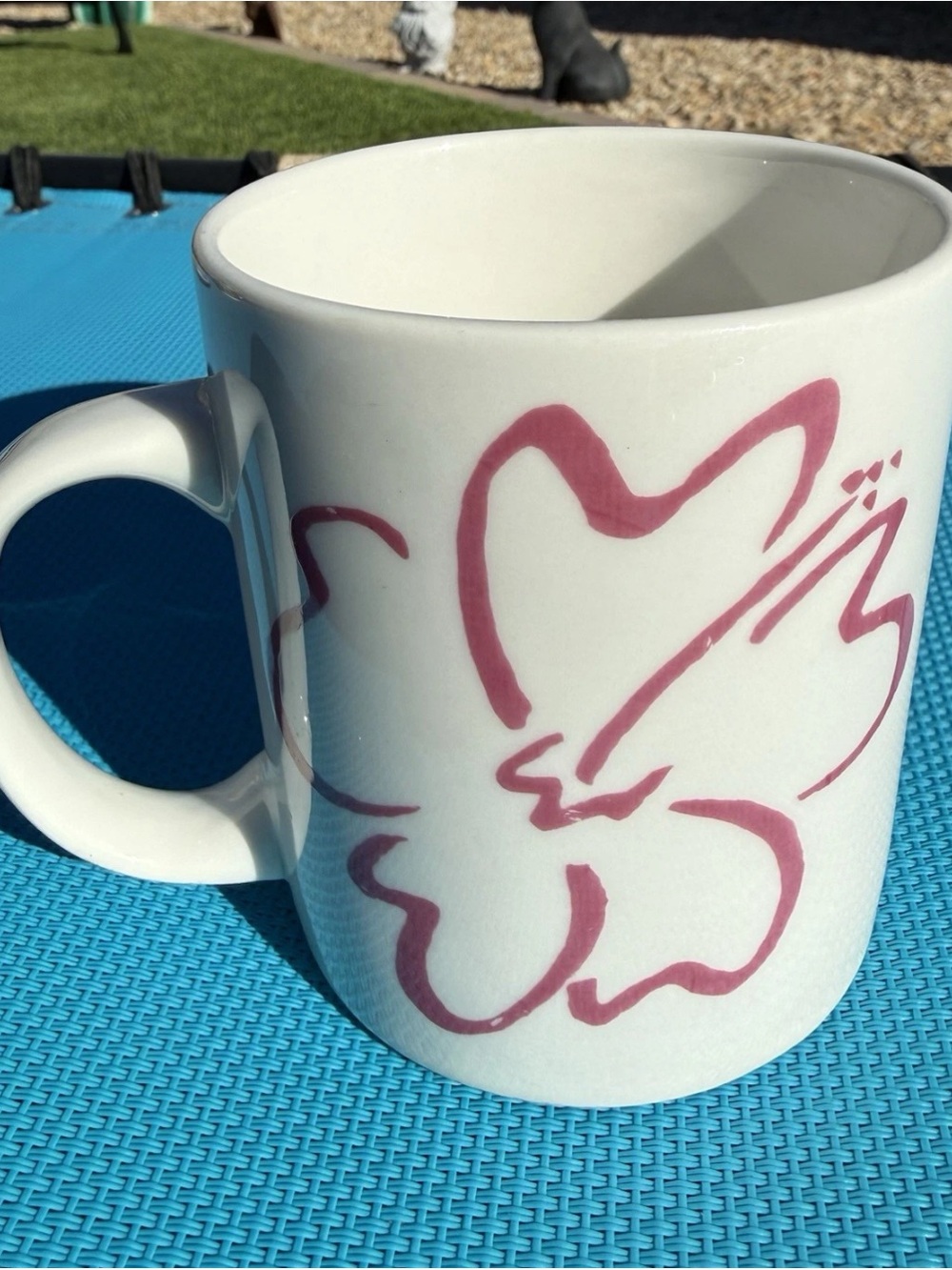 Vintage Hawaii Hilo Hattie Hibiscus Flower White Pink Ceramic Coffee Mug Cup